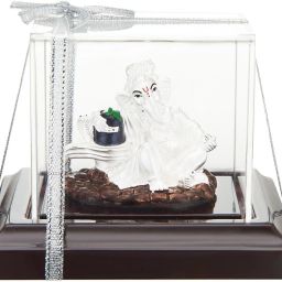 999 Pure Silver Ganesha/Vinayaka Beautiful Idol/Statue/Murti with Acrylic Base for Pooja/Gift Item for ospicious occassions Decorative Showpiece - 9 cm-image-10