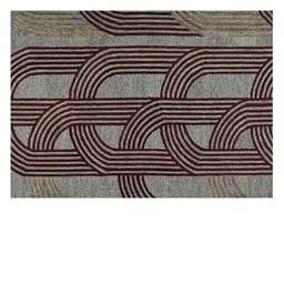 saraswatii global Grey & Brown Geometric-Printed Hand Tufted Rectangular Carpet image 2