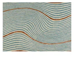 saraswatii global Brown & Blue Geometric-Printed Hand Tufted Rectangular Carpet image 2