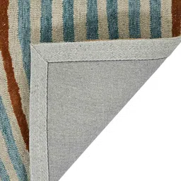 saraswatii global Blue & Brown Geometric Printed Hand Tufted Rectangular Carpet image 3