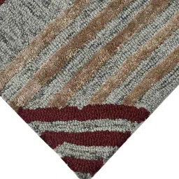 saraswatii global Grey & Brown Geometric-Printed Hand Tufted Rectangular Carpet image 3