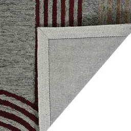 saraswatii global Grey & Brown Geometric-Printed Hand Tufted Rectangular Carpet image 3
