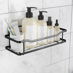(Set of 1)bathroom rack shelf/bathroom stand accessories rack without drill Steel Wall Shelf-image-119