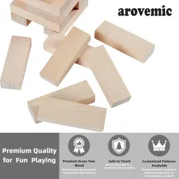 arovemic No-1 Gaming Classic Jenga, Hardwood Blocks, Stacking Tower Game For Kids image 4