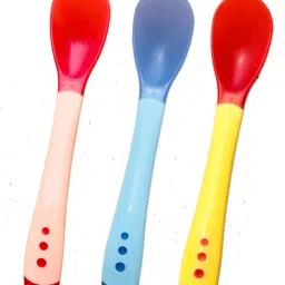 Silicone Tip Heat Sensitive Silicone Spoons | Temperature Sensing Spoons | Spoon Set (Red, Blue & Yellow) - Silicone-12