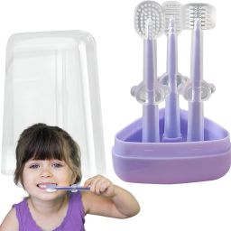3 in 1 Set Silicone Baby Tongue Cleaner & U Shaped Toothbrush with Travel Case, Ultra Soft Toothbrush-28