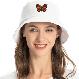 poshing butterfly cotton summer packable beach, traveling, cute bucket hat for women-image-92