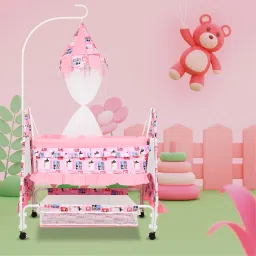 Cradle for kids cradle for baby boy and girl Cradle With Swing & Mosquito Net-picture-3