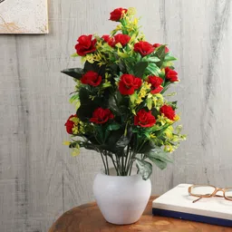 flipkart perfect homes Artifical Flowers for Home Decor Red Rose Artificial Flower with Pot-picture-44