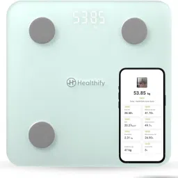 Healthifyme Smart Scale | Track 11+ Key Body Metrics | Data Driven Smart Weight Loss Scale Weighing Scale-0