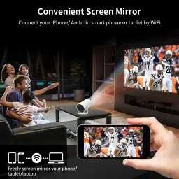 Omexcart 4k Android WiFi6 BT 5.0 260 ANSI LM Short Throw Auto Keystone (4000 lm / 1 Speaker / Wireless / Remote Controller) Portable Projector image 4