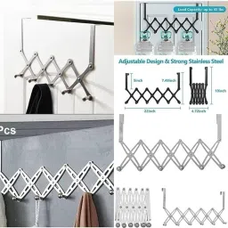 Foldable Zigzag Steel Door Hanger for Clothes, 5 Hooks Steel Dress Hanger For Dress-10