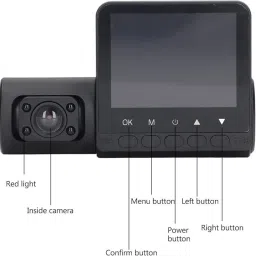 Rhobos 3-Channel Dash Cam – Front, Rear & Inside View, On-Dashboard Camera Camcorder Camera image 3