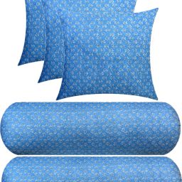 2 Bolster And 3 Microfibre Floral Cushion Pack of 5-image-93