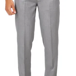 Men Regular Fit Grey Viscose Rayon Trousers-image-34