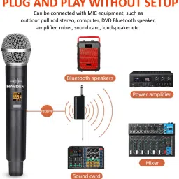 hayden Wireless Mic, Microphone, UHF Karaoke Dynamic mic with Type C Microphone image 5