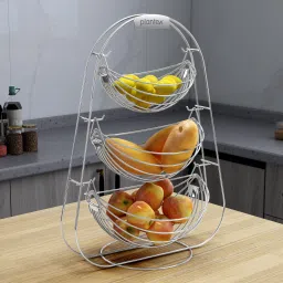 3 Tier Fruit & Vegetables Basket for Kitchen/Fruit Basket for Dining Table Stainless Steel Fruit & Vegetable Basket-image-81