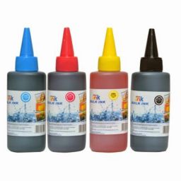 Printcare Refill Ink for Use in Canon Pixma MG2577s All-in-One Inkjet Printer - Cyan, Magenta, Yellow & Black - 100 ML Black + Tri Color Combo Pack Ink Bottle-12
