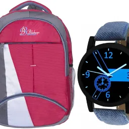 Large 36 L Laptop Backpack Super Casual Backpack, College Bag, Trending Analogue Boys Watch-image-5