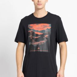 Men Graphic Print Crew Neck Pure Cotton Black T-Shirt-image-99