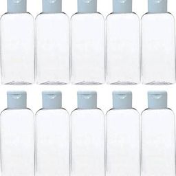 hunky dory 12pcs 100ml Empty Clear Plastic Bottles Refillable Travel Size Cosmetic Containers Small Leak Proof Squeeze Bottles with Flip Cap for Toiletries,Shampoo. (Pack of 12) image 1