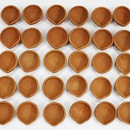 Decorative Diwali Diyas Diya Mitti Ke Deepak Terracott Clay Diya for Pooja Earthenware (Pack of 30) Table Diya Set-image-52