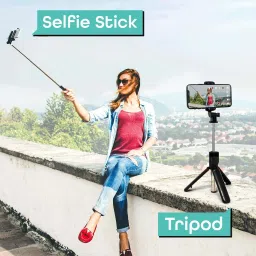 SK Telecom 3-in-1 Selfie Stick Tripod Stand with Bluetooth Remote, Extendable Phone Holder Tripod image 5