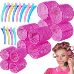 Jambo hair roller ( set of 12) with section hair clip silver Hair Curler-image-6