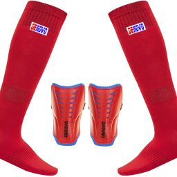 Justry Football Kit (One Pair Lycra Plain Knee Length Football Socks + One Pair Shin Guard) Football Kit-image-67