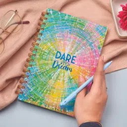 Undated Daily Planner | Hard Cover Wiro Bound A5 Planner | 80 GSM Lay Flat Design with Metal Corners | Plan your day, To do List Ruled 192 Pages-1