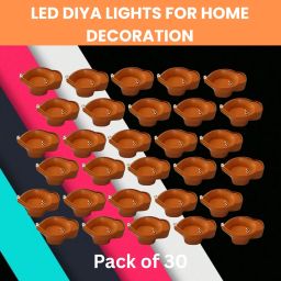 Water Sensor Diya LED Water Diyas for Diwali Home & Office Décor Pack of 30 B194 Plastic (Pack of 30) Table Diya Set-image-79