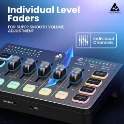 audio array AI-06 Streaming Audio Mixer Sound Card XLR, 1/4" & line in Digital Sound Mixer image 4
