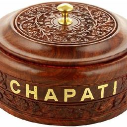Wooden handmade chapati box, roti box , casserole ,9" inch round shape Serve Casserole-24