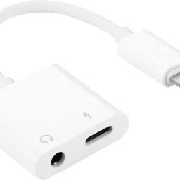 IMMUTABLE White 2in1 Charging and Audio Cable Compatible for iPhone J88 Phone Converter-5