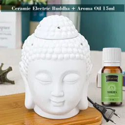 Electric Aroma Diffuser Oil Burner Night Lamp with Fragrance Oil, Mogra Aroma Oil, Diffuser Set-image-56