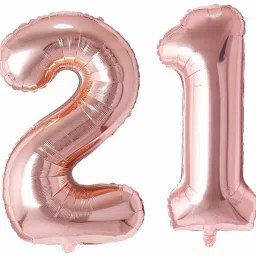 Solid 32" Inch Number Foil Balloon Helium Quality -Pack of 2 (Rose Gold-21) Balloon-image-77