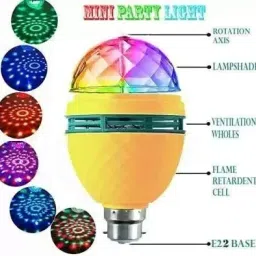 LED Rotating Bulb Light Lamp for Party|Home |Diwali Decoration Single Disco Ball-31