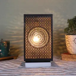 new era Etched Metal Night Lamp with Metal Shade (Antique Gold & Gold)-picture-43