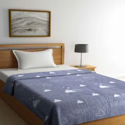 cortina Grey Microfiber Abstract 250 GSM Single Blanket-picture-3