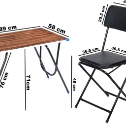 furnigully Multipurpose Portable Study & Laptop Table with Folding Chair Metal Multipurpose Table image 4