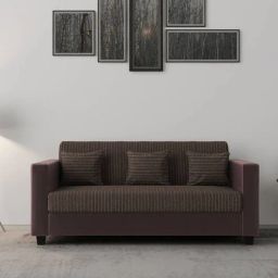 mintwud from pepperfry Baley Fabric 3 Seater Sofa In Lama brown Colour-picture-37