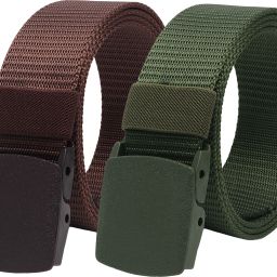 Men Casual Green, Brown Nylon Belt-image-83