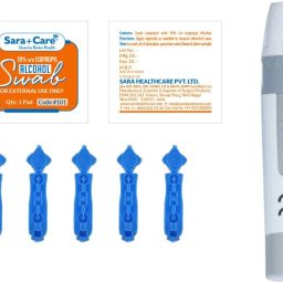 Sara+Care Glucometer Lancing Pen With Alcohol Swab & Glucometer Lancets-29