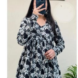 Women Floral Print Viscose Rayon Flared Kurta-image-25
