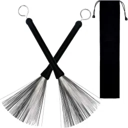 Stainless Steel Wire Drum Brush Set Retractable Handle Jazz Blues Use Handle Scratch Brush-image-40