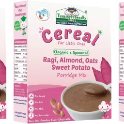 Organic Sprouted Ragi, Almond,Oats, SweetPotato Prdge Mix|600g, (200g each pack) Cereal-1