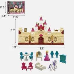 budetto Dream Castle Set with Light and Music Role Play Blocks Play House Color May Vary image 5
