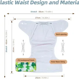 wahhson Printed Cloth Diapers for Babies,Reusable,Washable & Adjustable, Newborn, Kids image 5