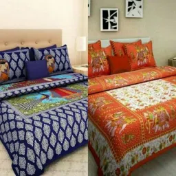 210 TC Cotton Double Printed Flat Bedsheet-image-18