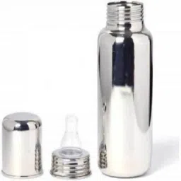 Stainless Steel Baby Feeding Bottle, Milk, Water Feeding 250 ml Easy to Hold Bottle for Kids Babies With Fruit Feeder - 250 ml-3